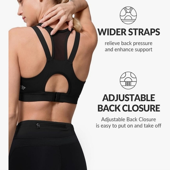 Yvette High Impact Sports Bra Front Closure Double Deck Mesh Running 44D 44E 44F - Picture 2 of 14